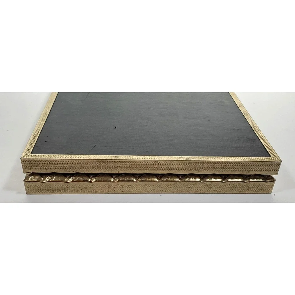 Vintage Double Picture Frame Brass Metal 8X10 Free Stand Portrait‎